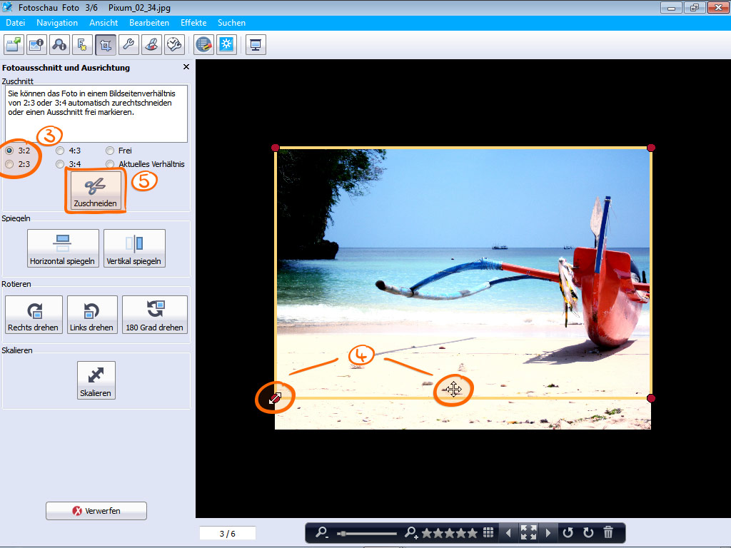 Wie kann ich mein Foto in das Seitenverhältnis 3:2 ändern? - Pixum Hilfe